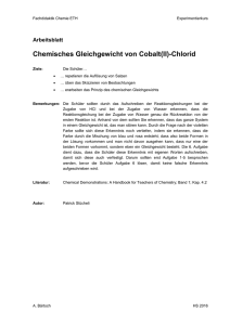 Das chemische Gleichgewicht von Cobalt(II)-Chlorid