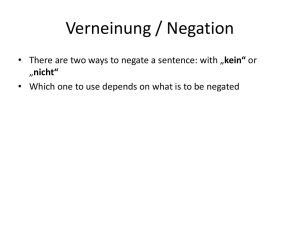 Verneinung / Negation