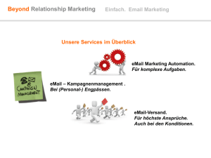 Beyond Relationship Marketing Einfach. Email Marketing Über uns