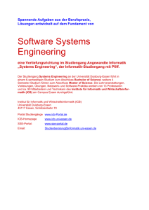 Software Systems Engineering - an der Universität Duisburg