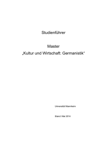 Studienführer MaKuWi Germanistik - Master