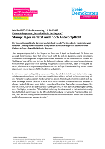 Stamp: Jäger verletzt auch noch Antwortpflicht - FDP-Fraktion-NRW