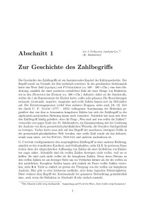 Abschnitt 1 Zur Geschichte des Zahlbegriffs