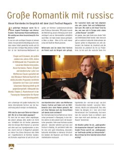 Alexei Kornienko im Gespräch mit dem Liszt Festival Magazin