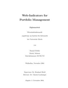Web-Indicators for Portfolio Management