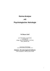 Karma-Analyse mit Psychologischer Astrologie