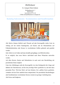Hobbykunst Katalog Sakramente / Kommunion und Konfirmation