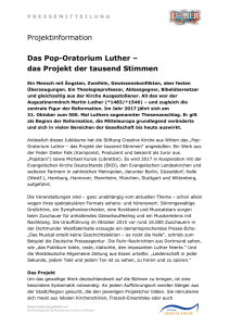 Projektinformation Das Pop-Oratorium Luther