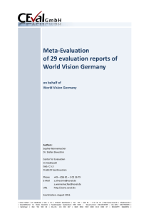 Meta-Evaluation of 29 evaluation reports of World Vision Germany
