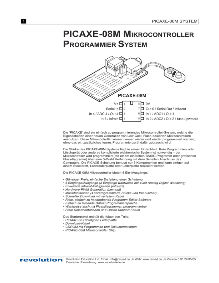 Picaxe 08m Mikrocontroller Programmier System 5050