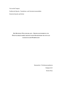 Universit&auml;t Tampere Fachbereich Sprach-, Translations