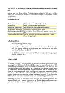 Fall Nr. 37.: Kündigung wegen Krankheit nach Ablauf der Sperrfrist