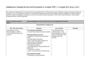 Schulinterner Lehrplan für das Fach Französisch, 4. Lernjahr (WP