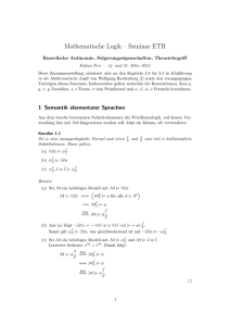 Mathematische Logik – Seminar ETH - D-MATH