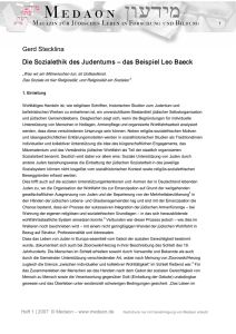 Gerd Stecklina Die Sozialethik des Judentums – das Beispiel Leo