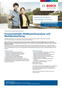 Praxisstudent/in Wettbewerbsanalyse und - Bosch
