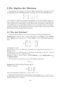 2 Die Algebra der Matrizen