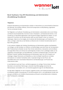 Beruf: Kaufmann/-frau EFZ Dienstleistung und Administration