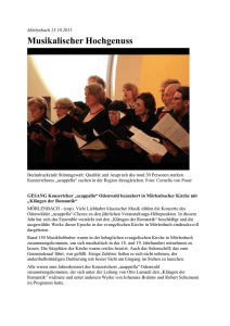 Musikalischer Hochgenuss - Konzertchor "acappella" Odenwald eV