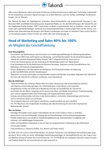 Head of Marketing und Sales 80% bis 100% als Mitglied