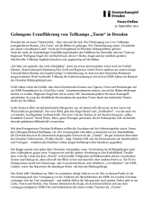 Gelungene Uraufführung von Tellkamps „Turm“ in Dresden