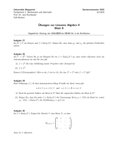 ¨Ubungen zur Linearen Algebra II Blatt 8