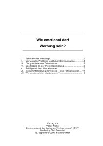 Wie emotional darf Werbung sein? - Zentralverband der deutschen