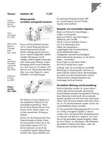 Themen Infoletter 20 11/07 Körpersprache verstehen und
