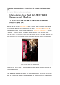 Hard Rock Cafe – Pinktober - Brustkrebs Deutschland eV