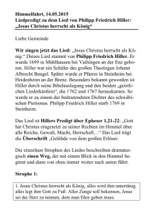 2015.05.14 Himmelfahrt Liedpredigt Jesus Christus herrscht als