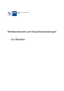 Wettbewerbsrecht und Verkaufsveranstaltungen - IHK Kassel