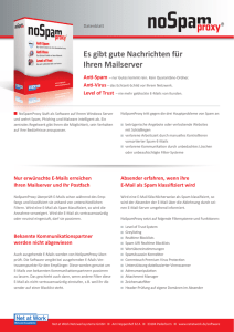 NoSpamProxy Datenblatt - ConnecT Informationstechnik GmbH