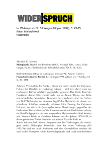 S. 73-75 Autor: Manuel Knoll Rezension Theodor W. Adorno