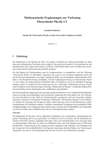 Mathematische Erg¨anzungen zur Vorlesung Theoretische Physik 1/2