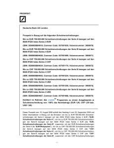 PROSPEKT Deutsche Bank AG London Prospekt in Bezug auf die