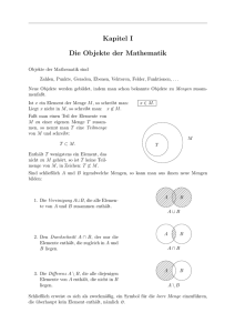 Kapitel I Die Objekte der Mathematik