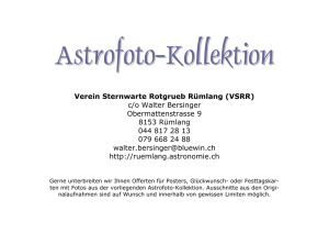 Astrofotokollektion - Verein Sternwarte Rotgrueb Rümlang