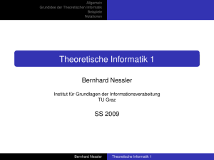Theoretische Informatik 1 - Institut für Grundlagen der