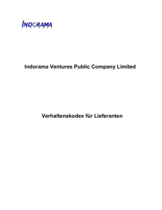 Indorama Ventures Public Company Limited Verhaltenskodex für