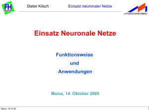 Einsatz Neuronale Netze