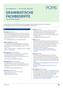 Grammatische Fachbegriffe Englisch