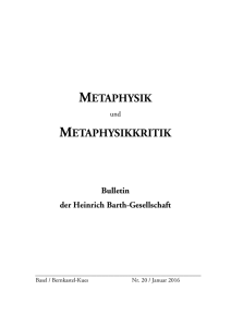 METAPHYSIK METAPHYSIKKRITIK