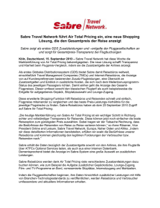Sabre Travel Network führt Air Total Pricing ein, eine neue Shopping