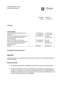 V1620/17 V1620/17 Maßnahmepakete zur Umsetzung konkreter