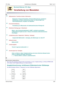 Verarbeitung von Messdaten - MATHEMATIK und TECHNIK mit