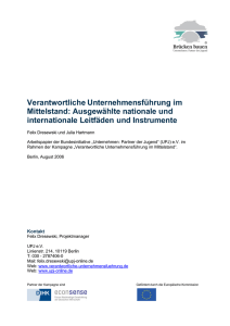 Verantwortliche Unternehmensführung im Mittelstand: Ausgewählte