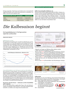 Die Kalbesaison beginnt