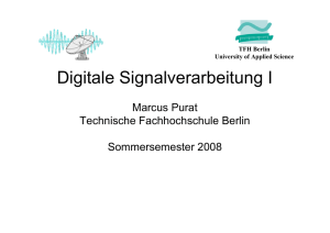 Digitale Signalverarbeitung I - Beuth Hochschule für Technik Berlin