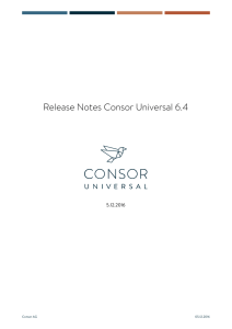 Release Notes Consor Universal 6.4