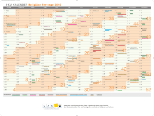 Interkultureller Kalender 2016 - Integrationsservice